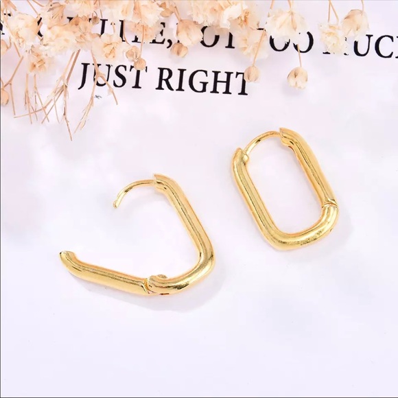 🌟Geometrical Gold Plated Earrings - Picture 3 of 6